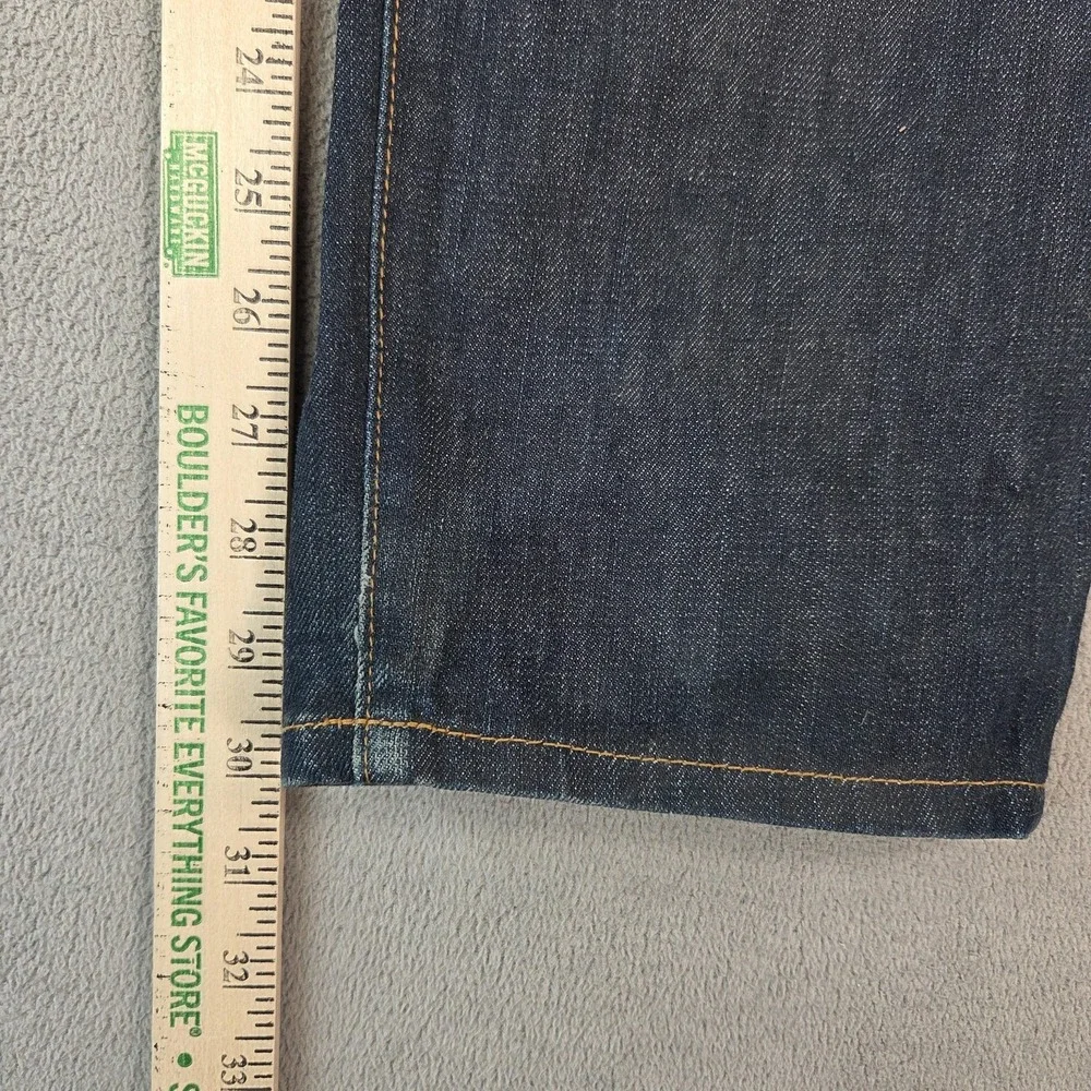 Selvedge Denim Jeans Mens‎ Blue Dark Wash Straight Leg Zip Fly Fits 30x30